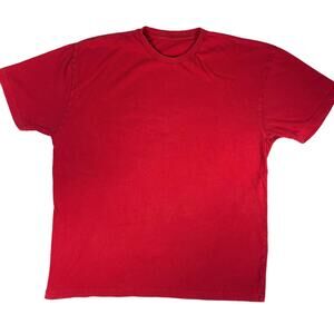 Casual Men's Tee Shirt Red Crew Neck Short Sleeve - No Size Tag-See Measurements